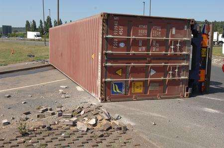 The overturned lorry on Wainscott bypass caused huge delays for motorists