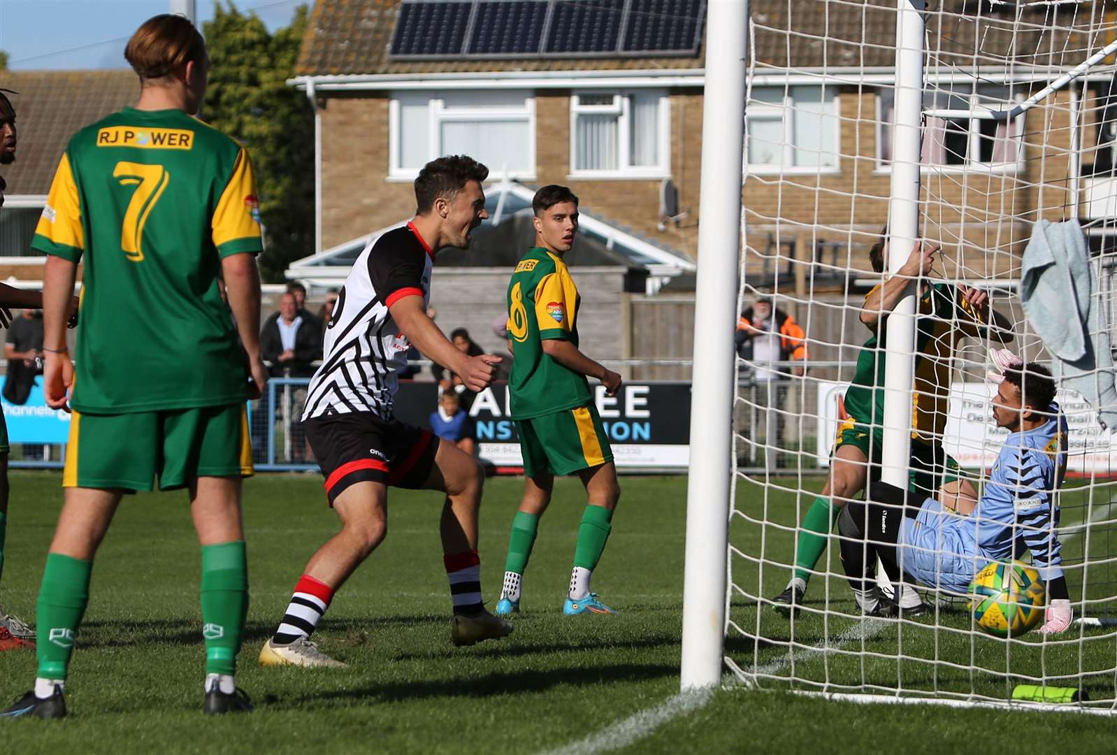 Rory Smith celebrates as he scores for Deal. Picture: Paul Willmott