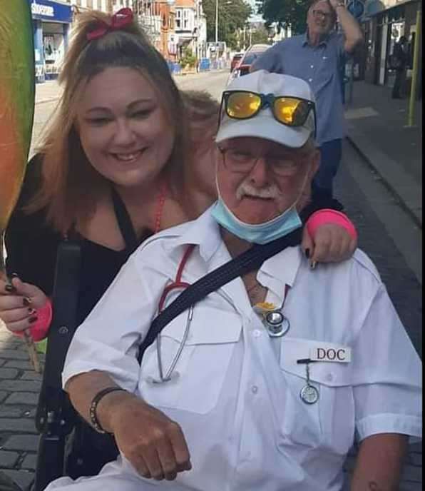 Brian Terry wearing a doctor overcoat at the Sheppey carnival. Picture: David Terry