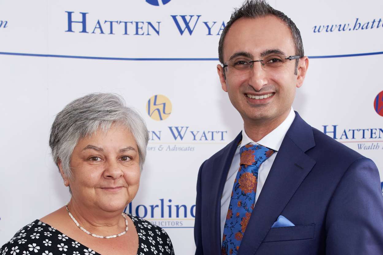 Hatten Wyatt's Jacqueline Shicluna with Jasvinder Singh Gill