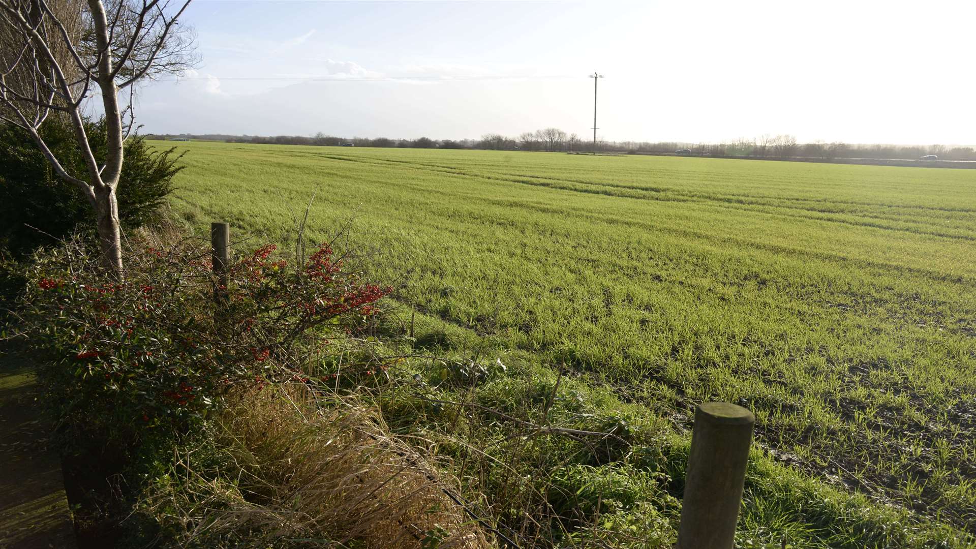 The site of the Stanford West lorry park for Operation Stack.