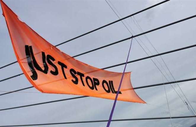 Just Stop Oil protesters scaled the QEII in October. Picture: Just Stop Oil