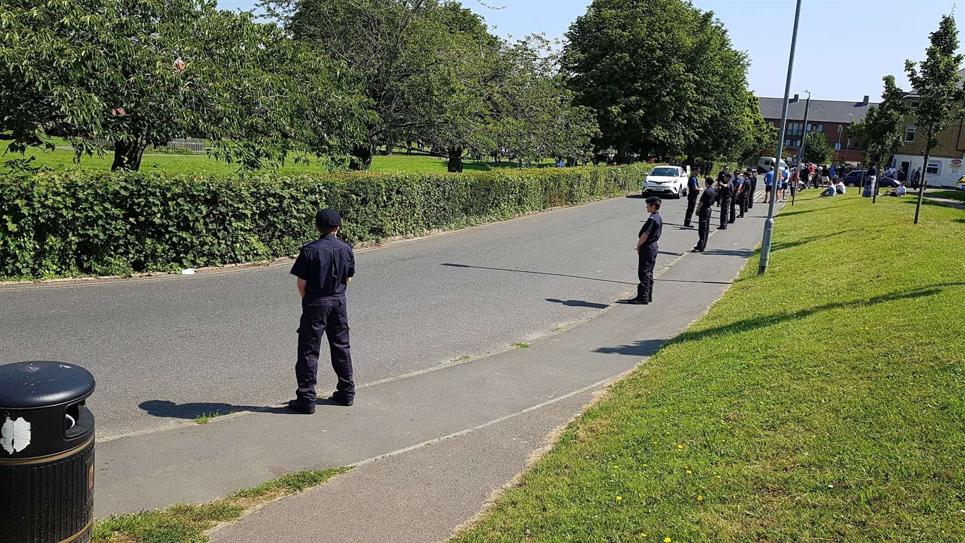 People line the streets in Aylesham for Julia James' funeral procession