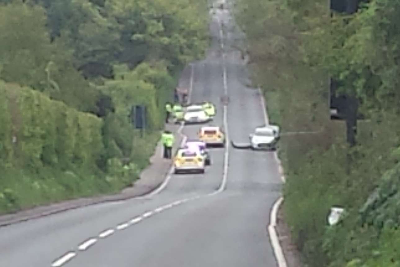 Police at the scene of the crash