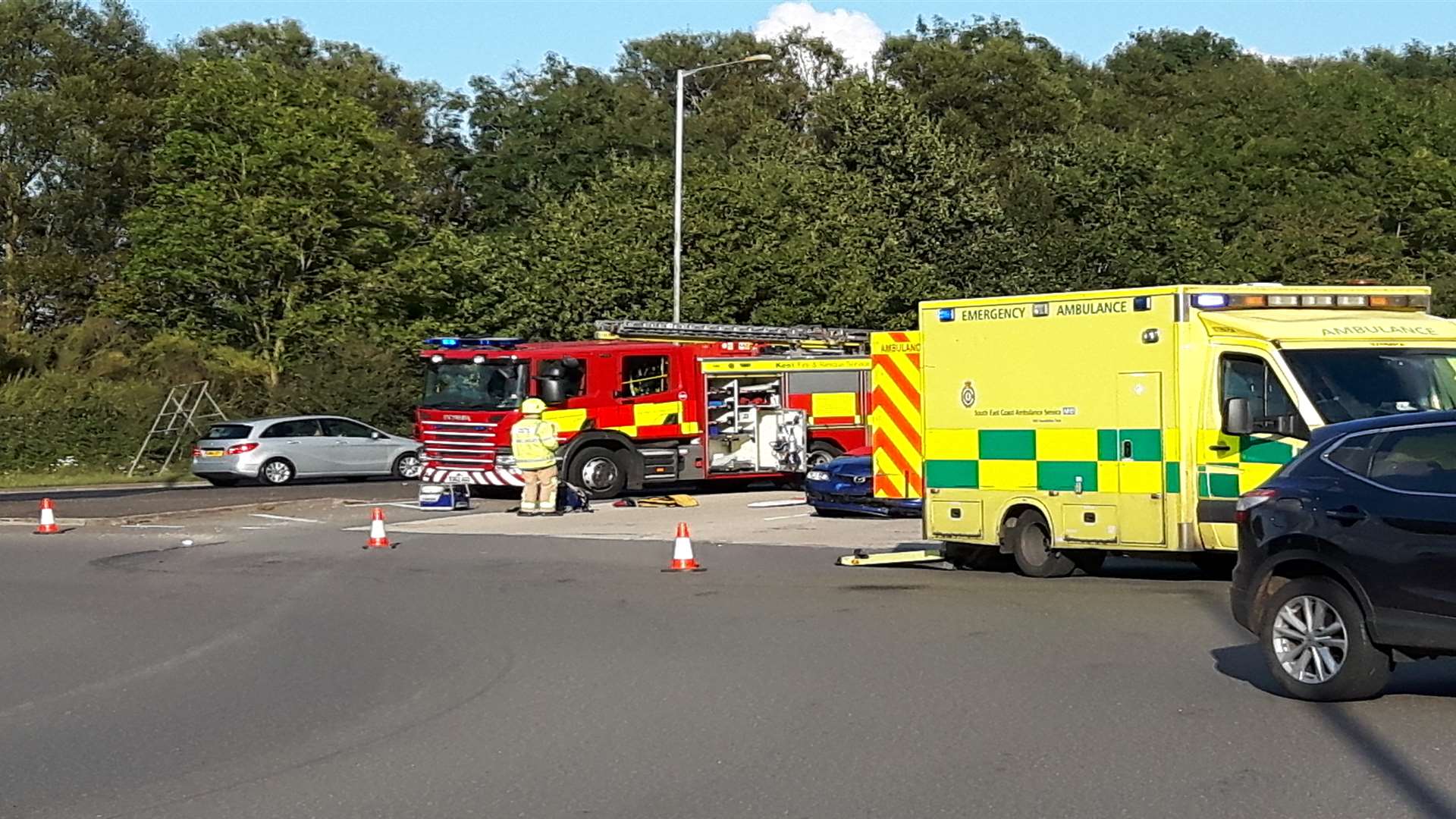 There are long tailbacks following the crash