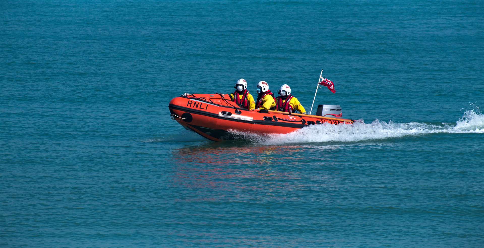 Members of the Walmer RNLI crew during an exercise at sea (Christopher Viney/RNLI)