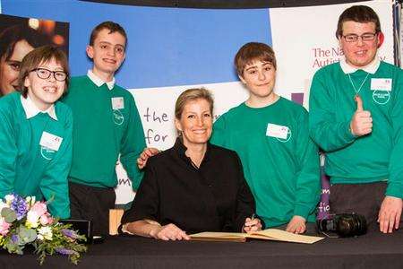 Countess of Wessex with pupils at NAS Helen Allison School, Meopham