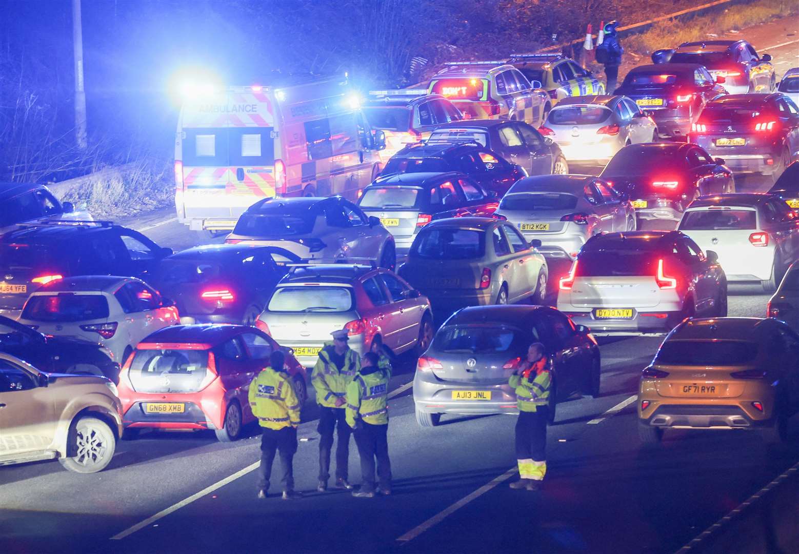 The serious crash closed the coastbound carriageway of the A2 between the Bean Interchange and Northfleet. Picture: UKNIP