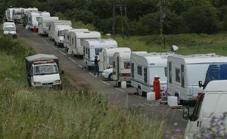 The old A228 at Sharnal Street is the latest choice for the travellers. Picture: PETER STILL