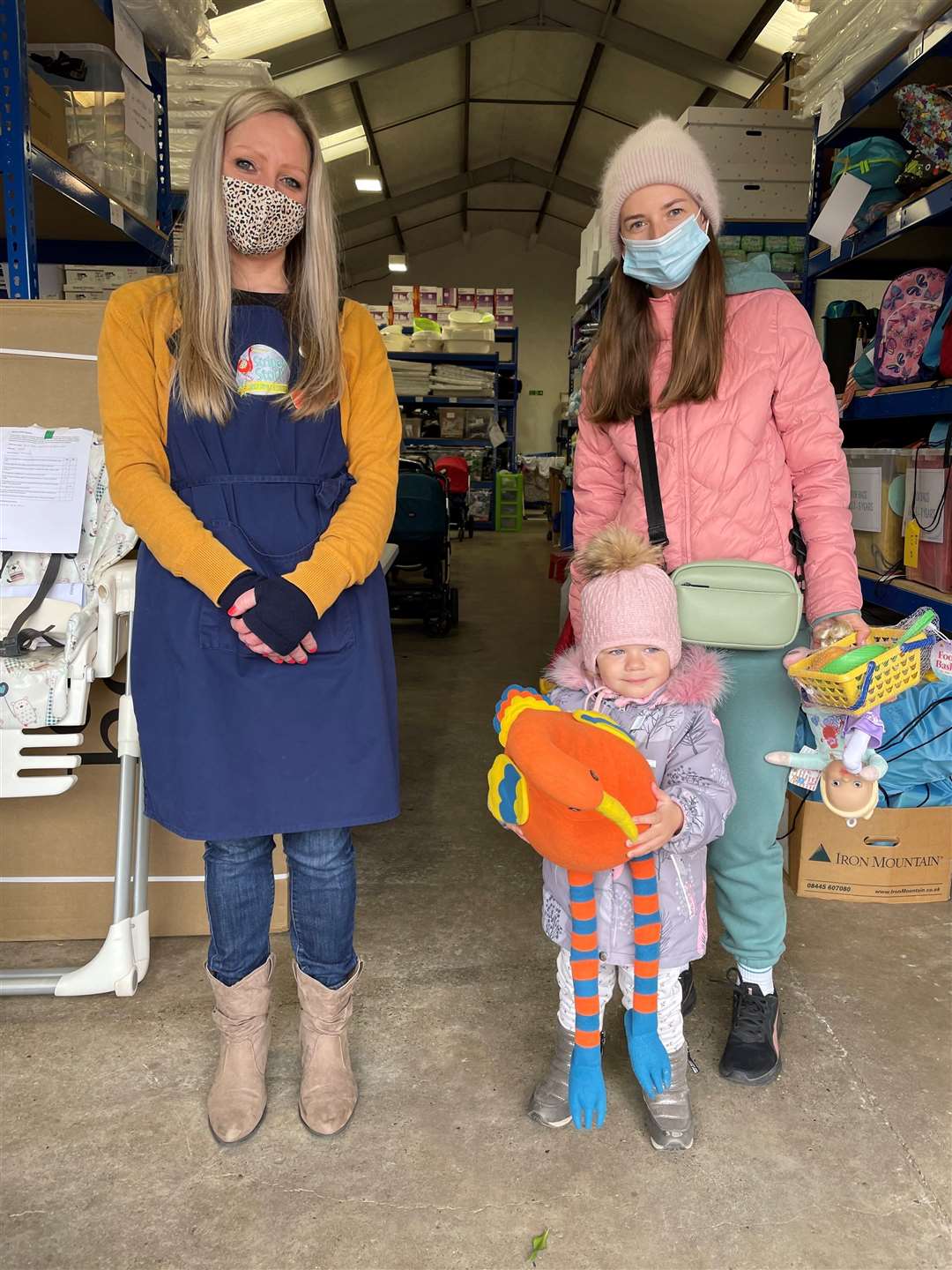 Stripey Stork also provided Veronika and Tatyana, right, with some essential supplies (Stripey Stork)