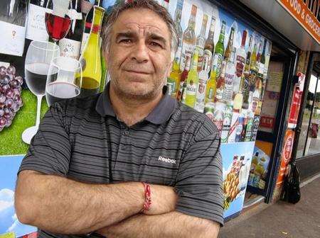 Yusuf Boztepe, outside his shop