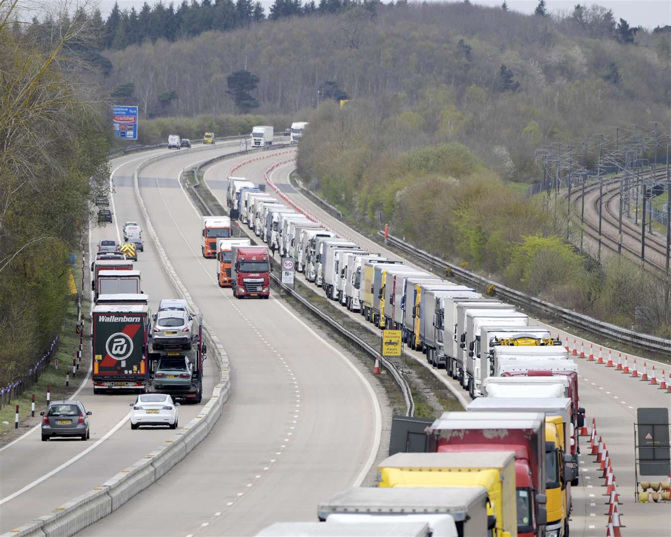 Operation Brock on the M20 at Harrietsham. Picture: Barry Goodwin