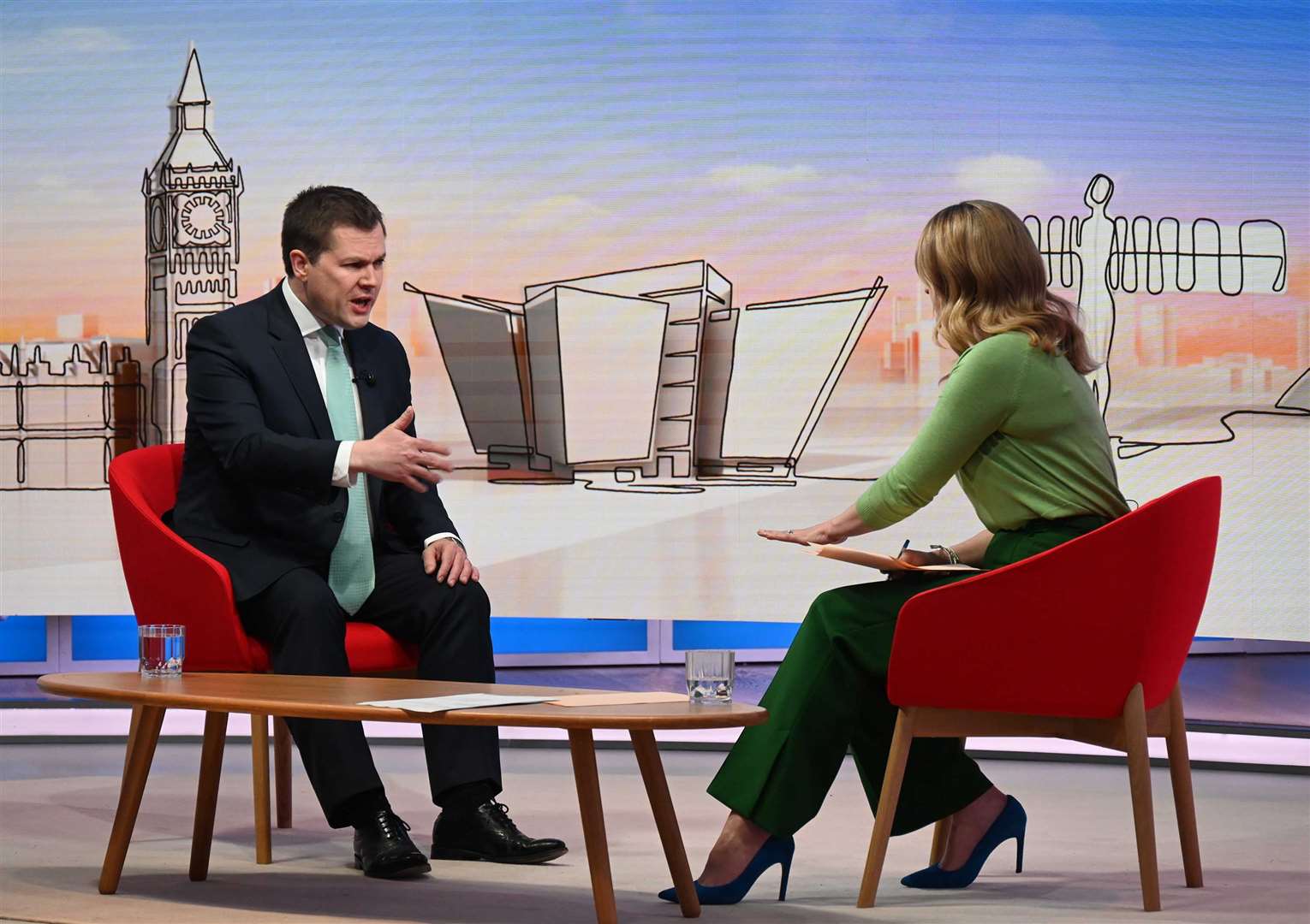 Robert Jenrick appearing on Sunday With Laura Kuenssberg (Jeff Overs/BBC/PA)