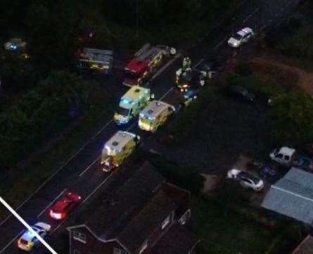 A drone's view of the crash scene