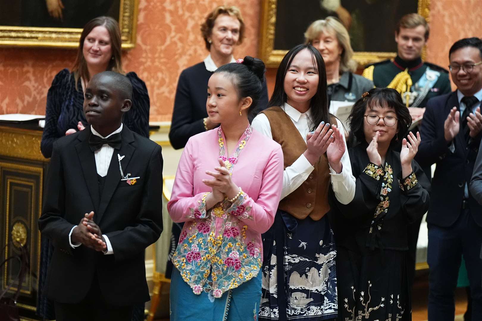 The competition winners and runners-up during a reception at Buckingham Palace (Aaron Chown/PA)