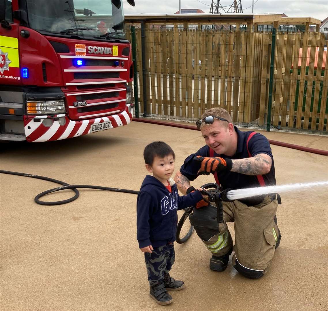 Fire engines were invited for the children to explore. Picture: Ebbsfleet Green Primary School