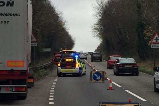 The incident on the A249. Picture: @KentSpecials