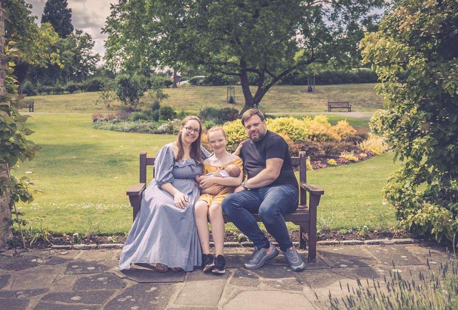 Bethany Granger, with husband Luke, step-daughter Jessica, 11, and son Max, 8 months, pictured at Danson park, which is within the new ULEZ boundaries coming into force in August