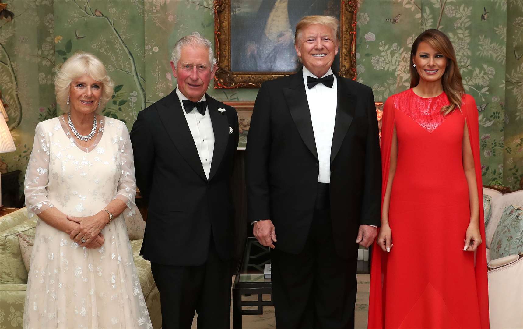 The then Prince of Wales and Duchess of Cornwall with Donald Trump and his wife Melania at Winfield House, the residence of the US ambassador in London, in June 2019 (Chris Jackson/PA)