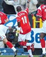 Darren Bent celebrates his winner. Picture: MATT WALKER