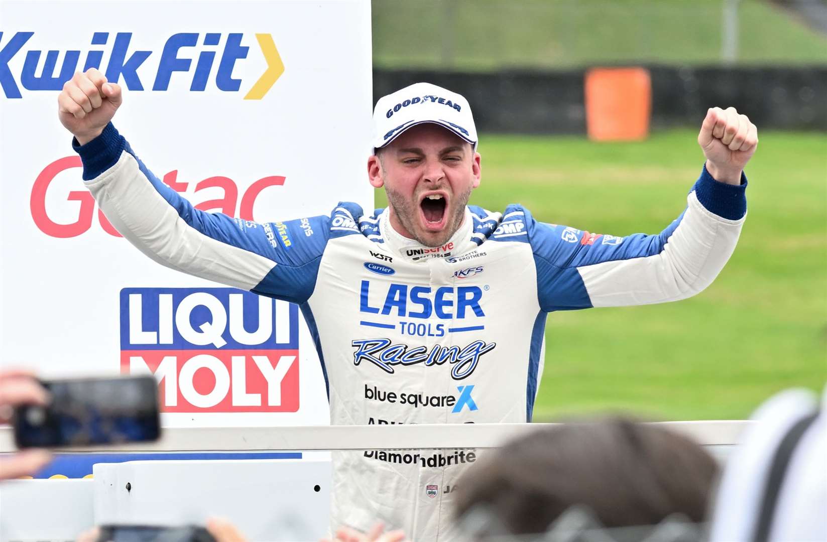 Jake Hill scored a race win and two seconds to win the BTCC title from Tom Ingram at his home circuit. Picture: Simon Hildrew