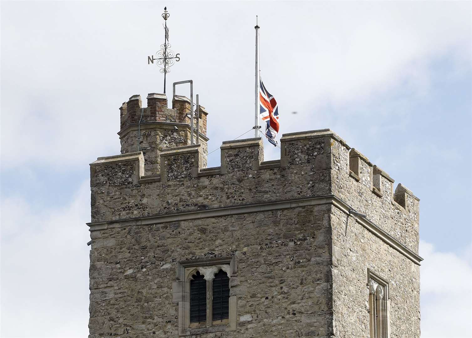 The flag at half mast at St Margaret's Church, Rainham Picture: Roger Vaughan