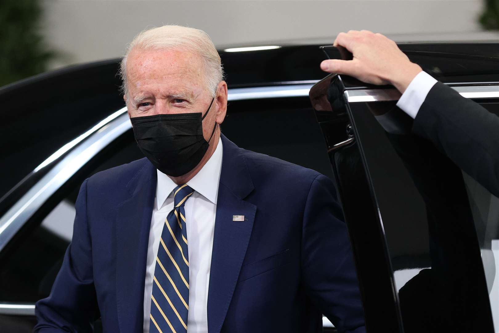 US president Joe Biden arrives for the Cop26 summit (Adrian Dennis/PA)