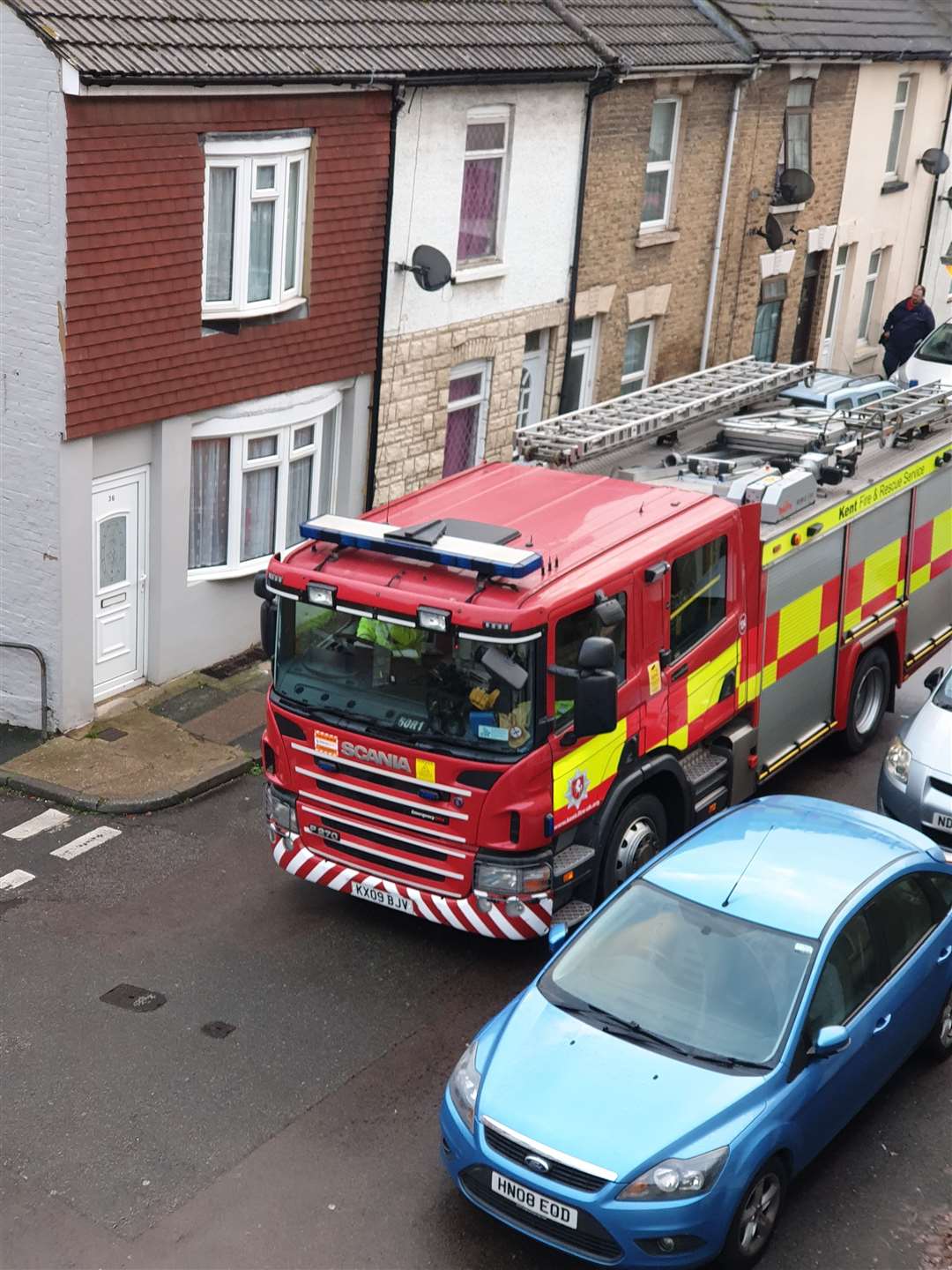 A fire crew was also called to the scene at Chalk Pitt Hill
