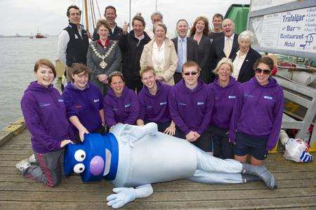 Handover of the Even Keel sailing boat for the disabled to the Isle of Sheppey Sailing Club, at the All-Tide Landing, Queenborough