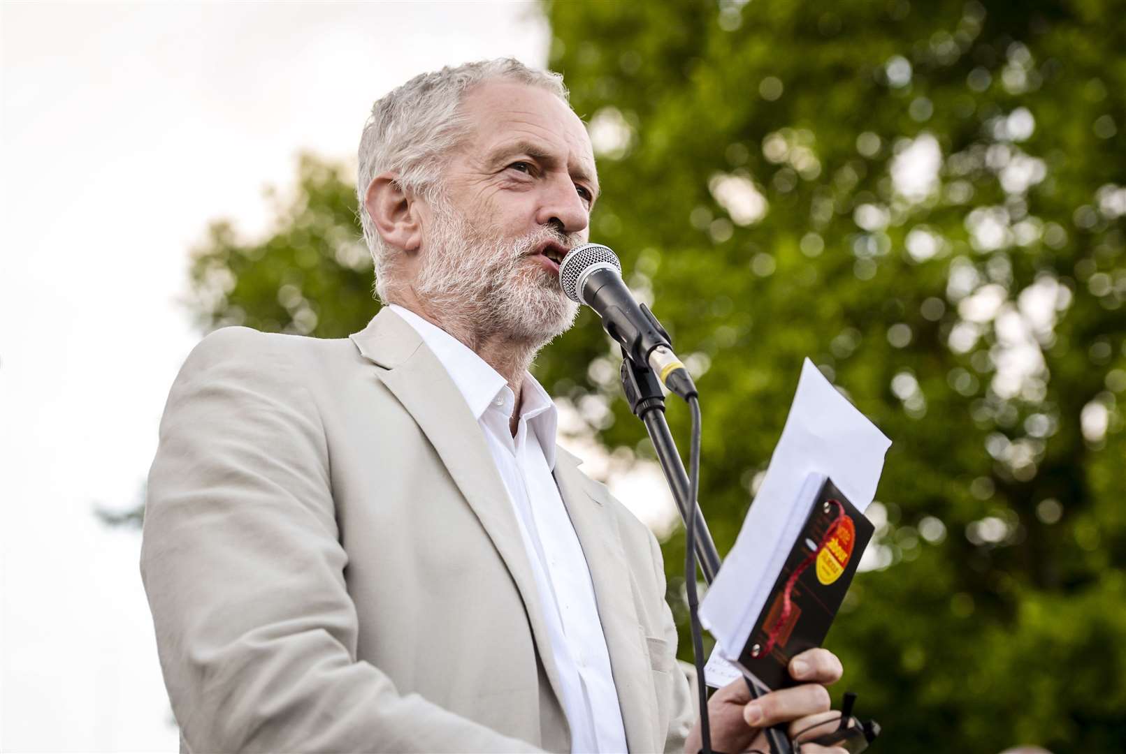 Labour leader Jeremy Corbyn takes part in a Labour leadership hustings at College Green, Bristol (Ben Birchall/PA)