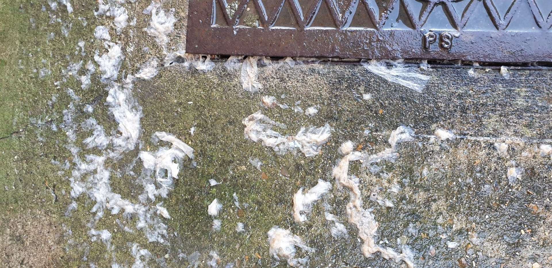 Toilet tissue has bubbled out of drains in Marden Road, Staplehurst
