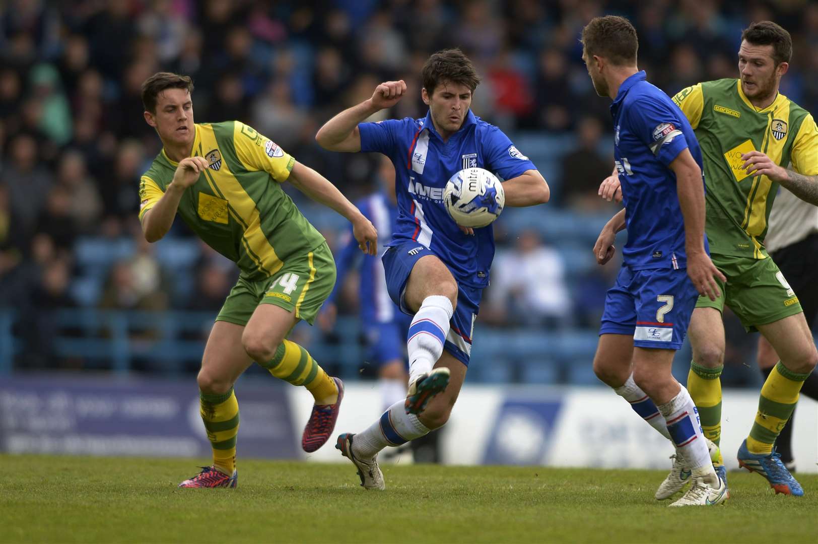 Graham Burke in action for the Gills while at Notts County, in a game they had to win Picture: Barry Goodwin