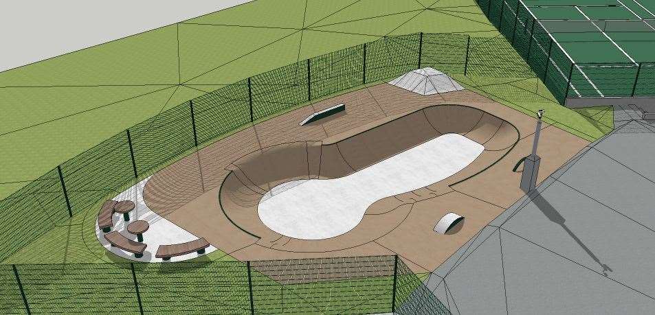 CGI of the proposed skatepark at Folkestone Academy. Credit: Folkestone Academy/Turner Schools