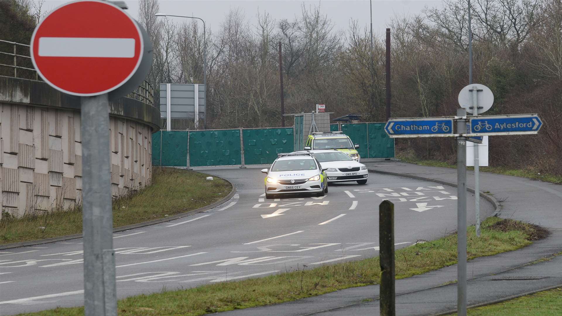 Police at the scene of the fatal accident on the A299