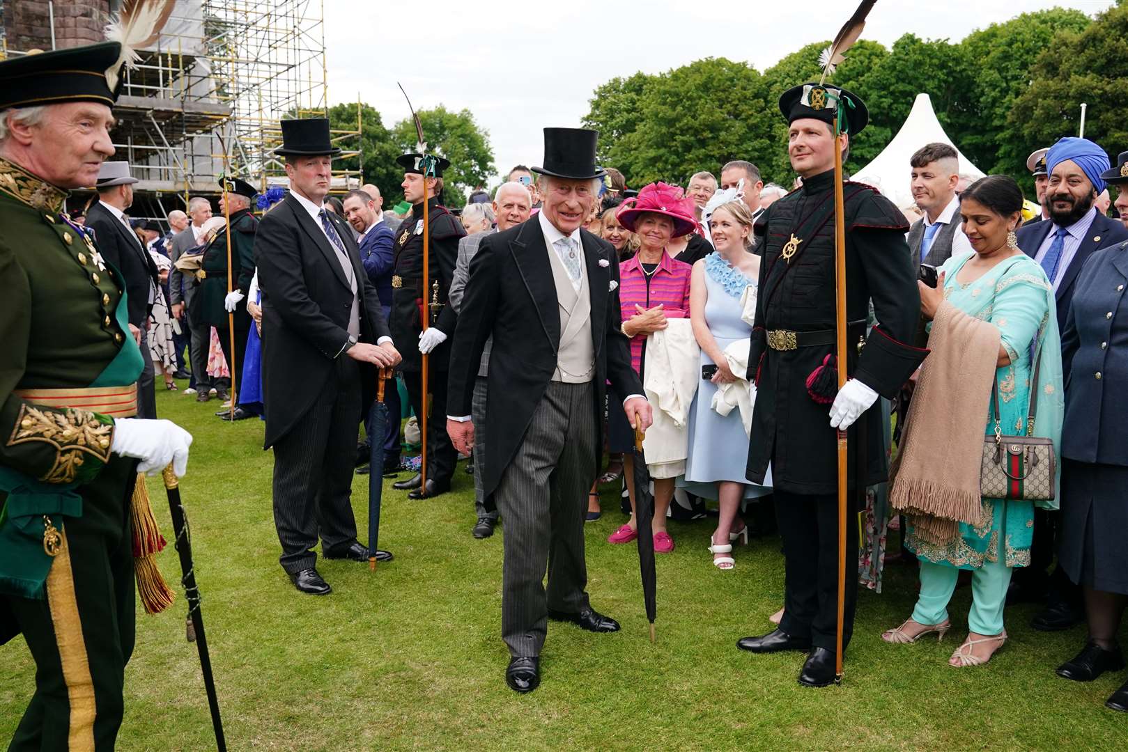 The King at the Sovereign’s Garden Party held at the Palace of Holyroodhouse in Edinburgh (Jane Barlow/PA)