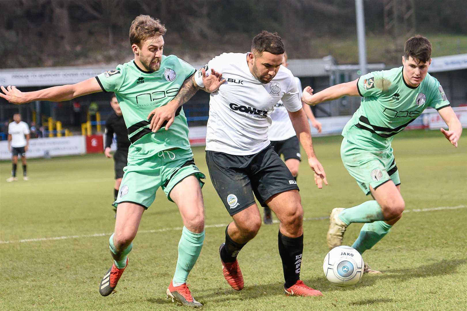 Dover's Jai Reason in action during the 2-1 defeat to Gateshead Picture: Alan Langley