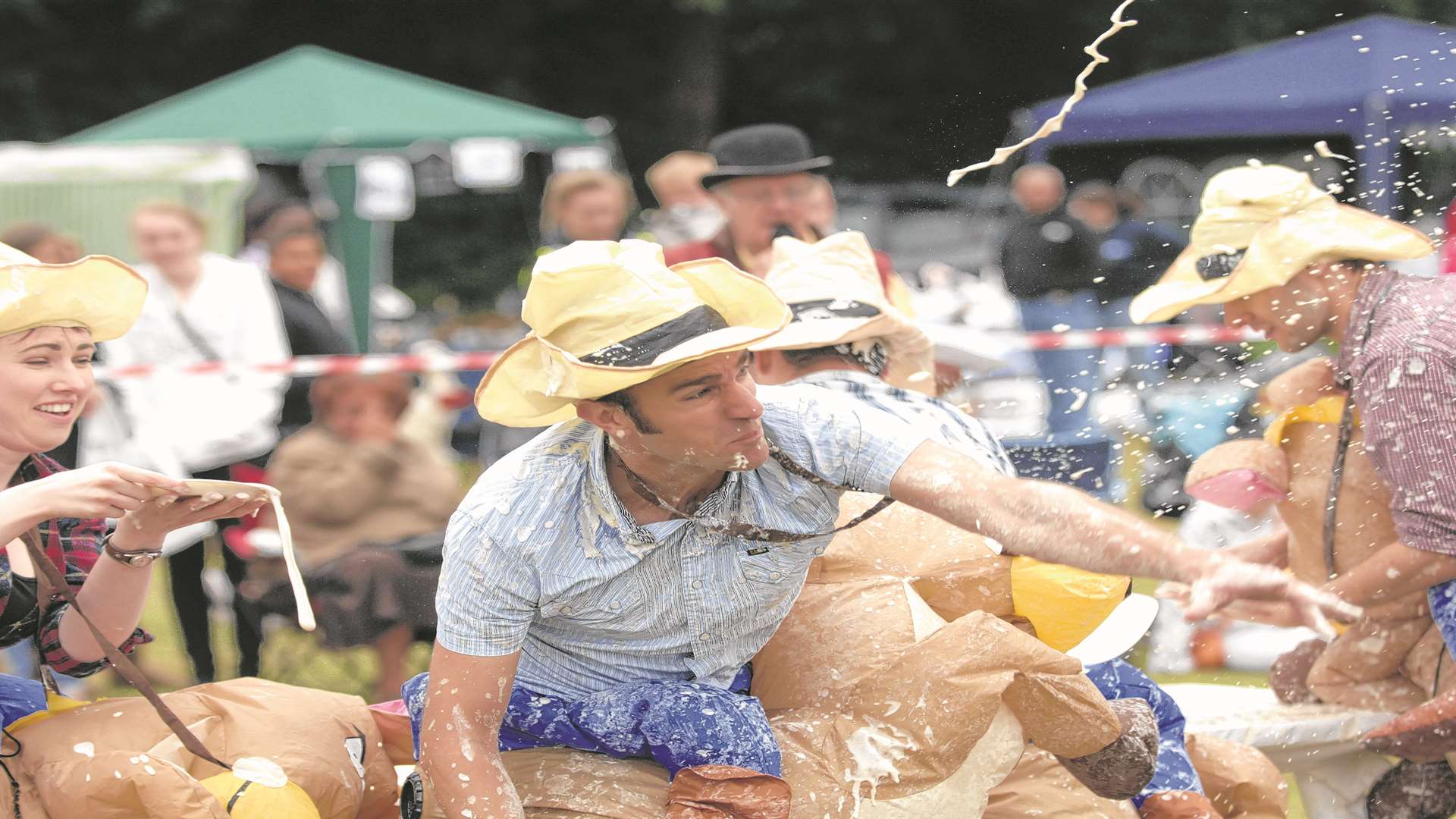 Fifty years of custard pie throwing will be celebrated today