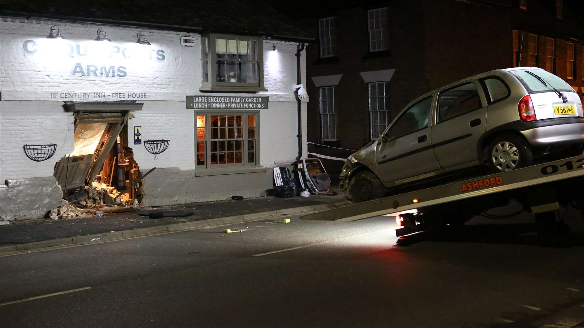 The crash into the Cinque Port Arms in New Romney. Picture: UK News in Pictures