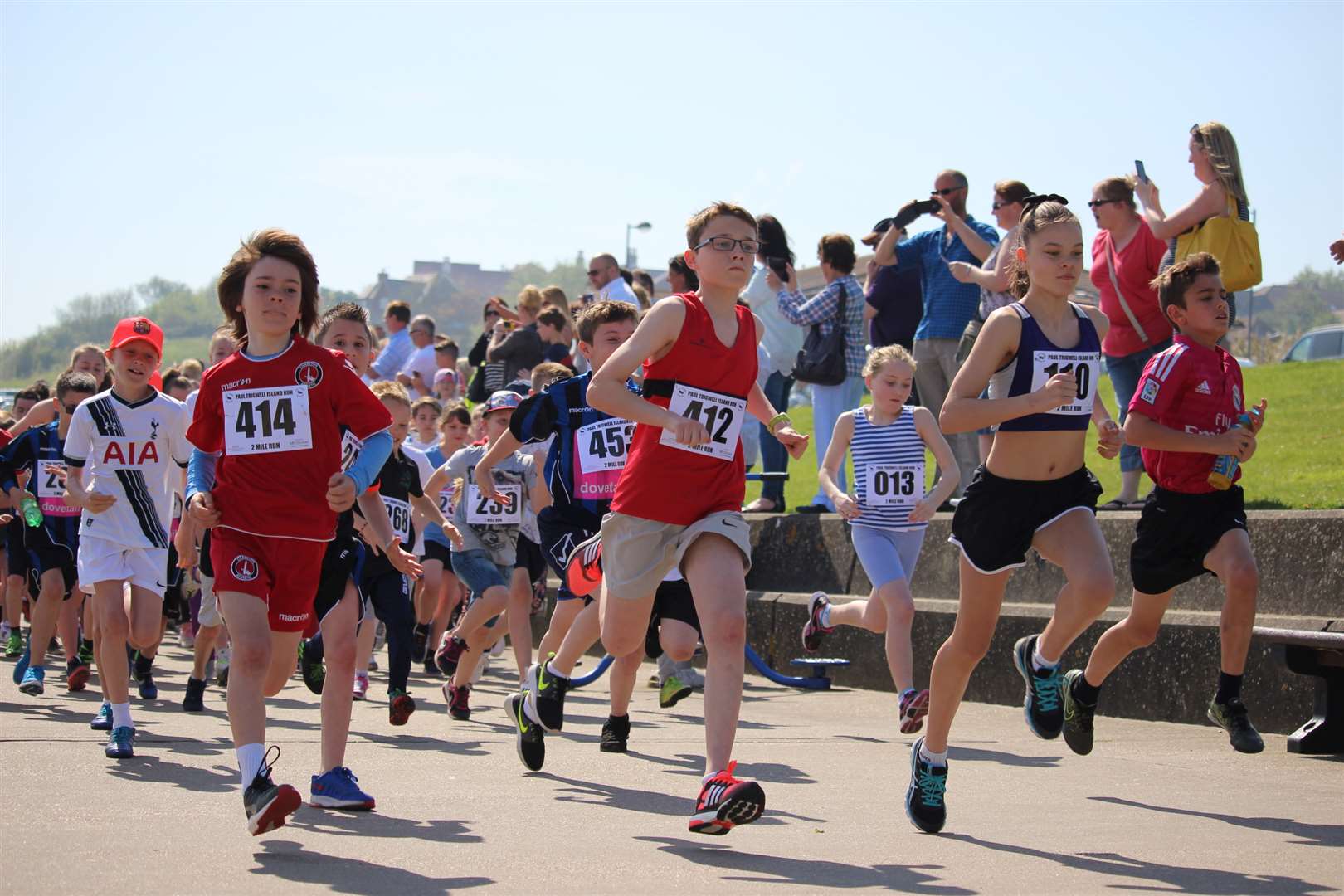 Start of the two-mile fun run at Minster Leas