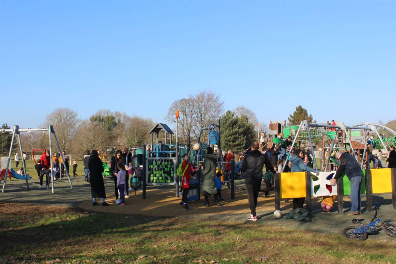 Families who leave nearby gathered for the opening. Picture: Ashford Borough Council