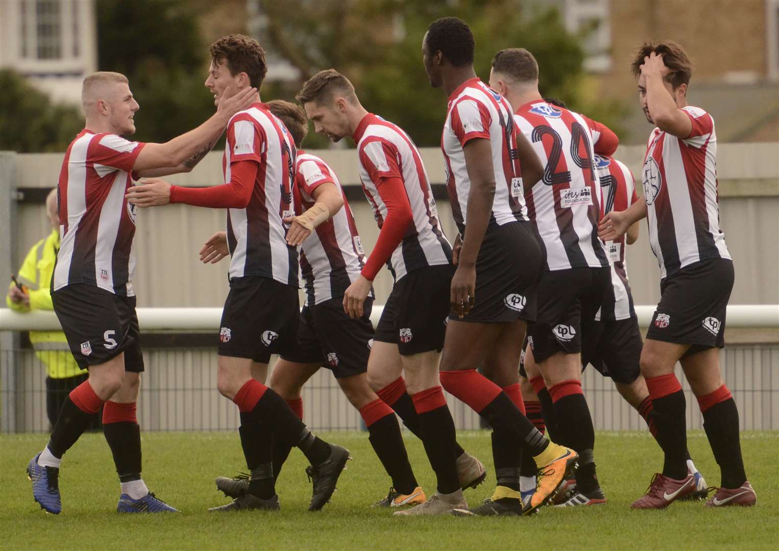 Sheppey midfielder Billy Bennett celebrates his opener Picture: Chris Davey