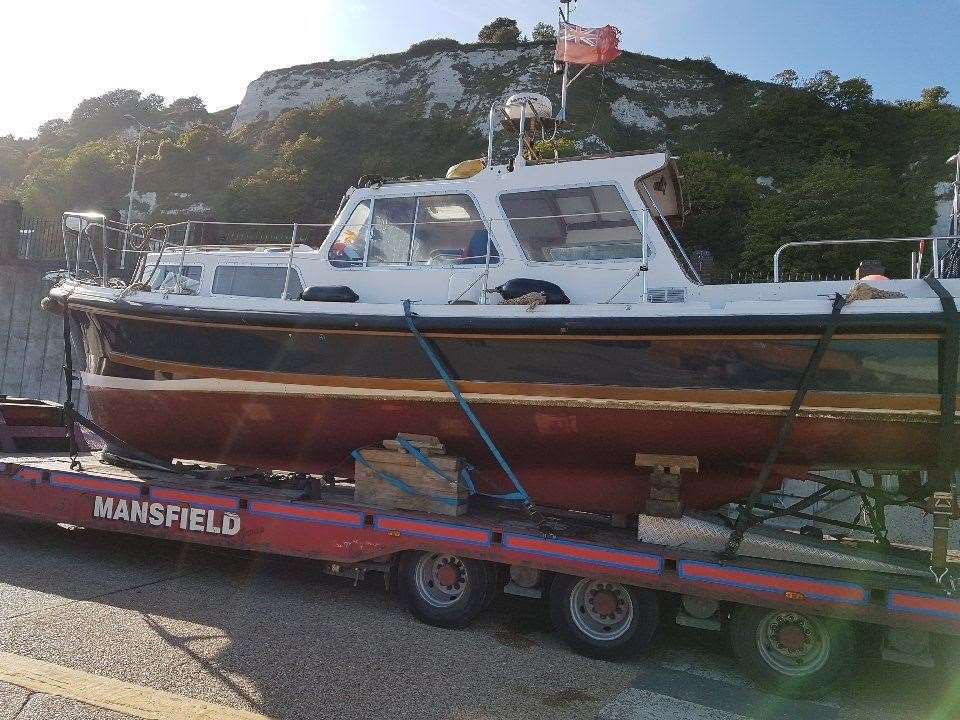 The National Crime Agency has seized this boat in connection to people smuggling (16561401)