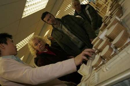 People looking around the Lowfield Street exhibition. Picture: Peter Still