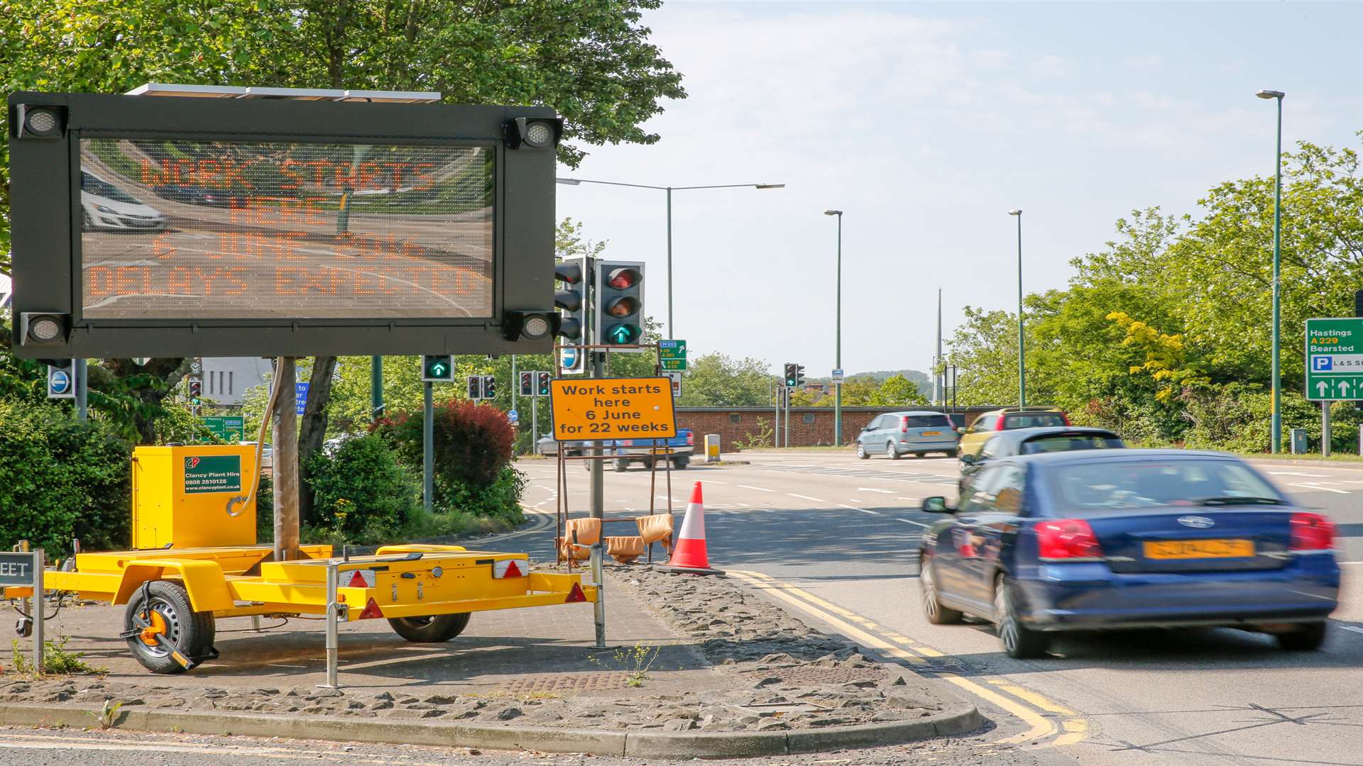 Queues are tailing back into the Maidstone Bridges roadworks. Picture: Matthew Walker