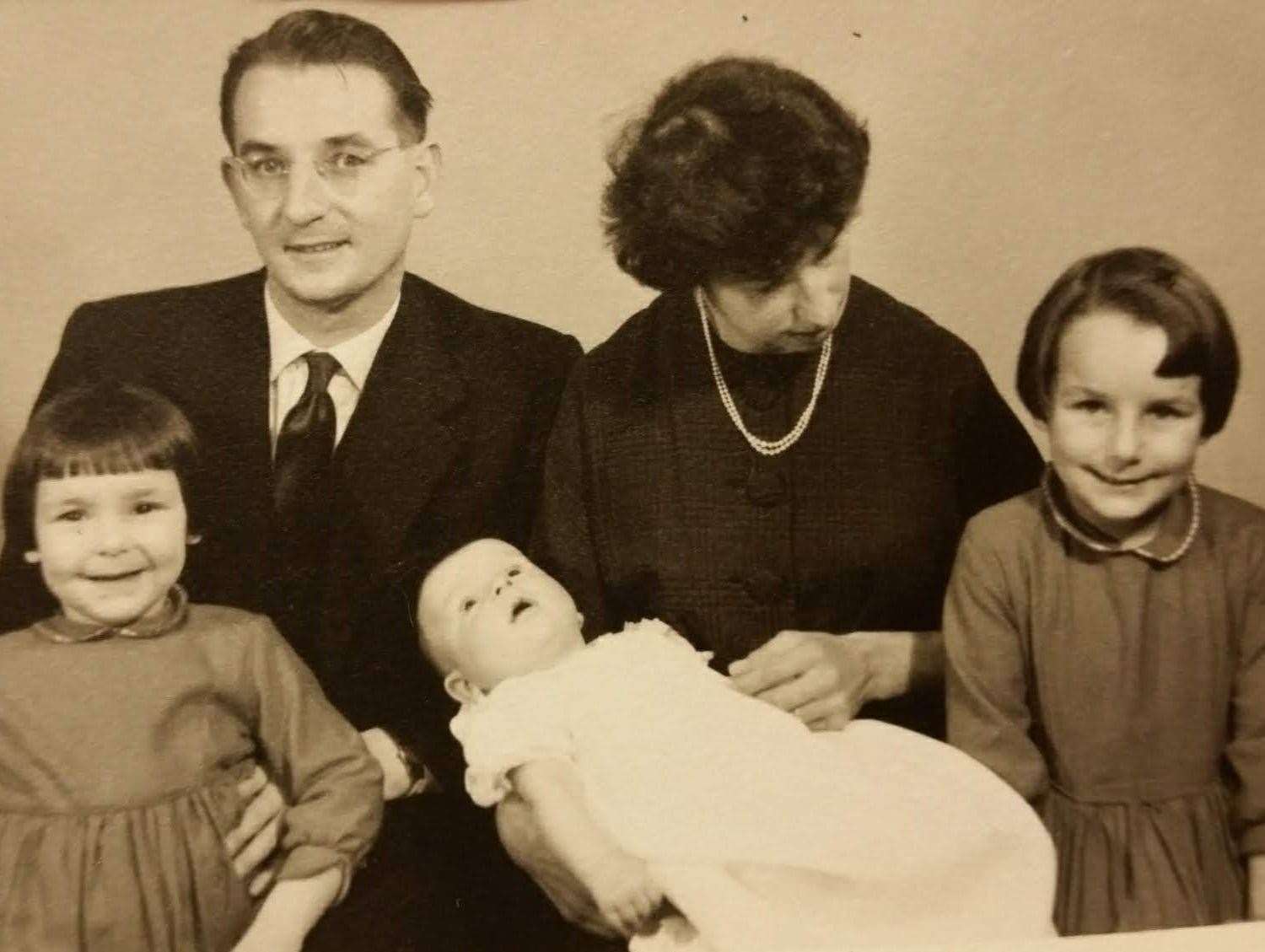 The Thornhill family shortly after the birth of youngest child William in 1961