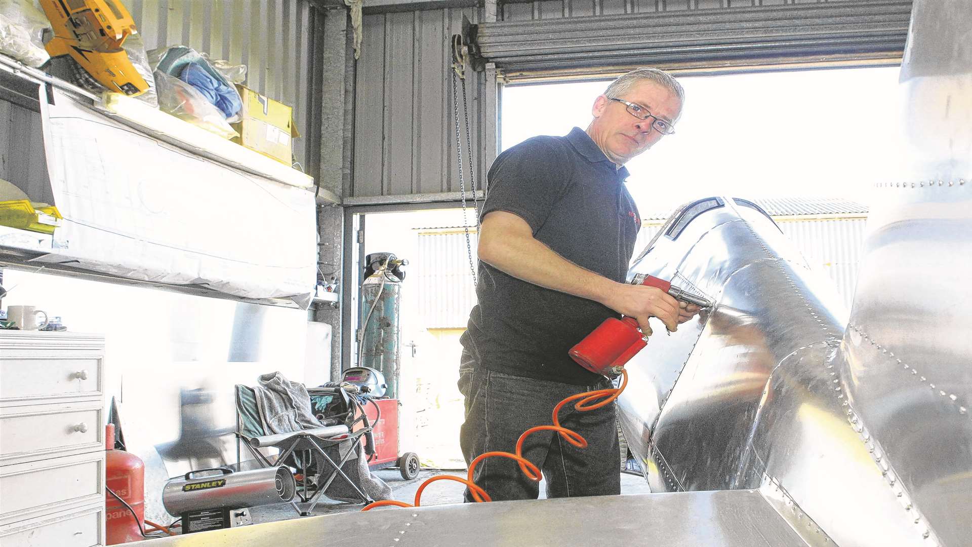 Work on the Spitfire replica