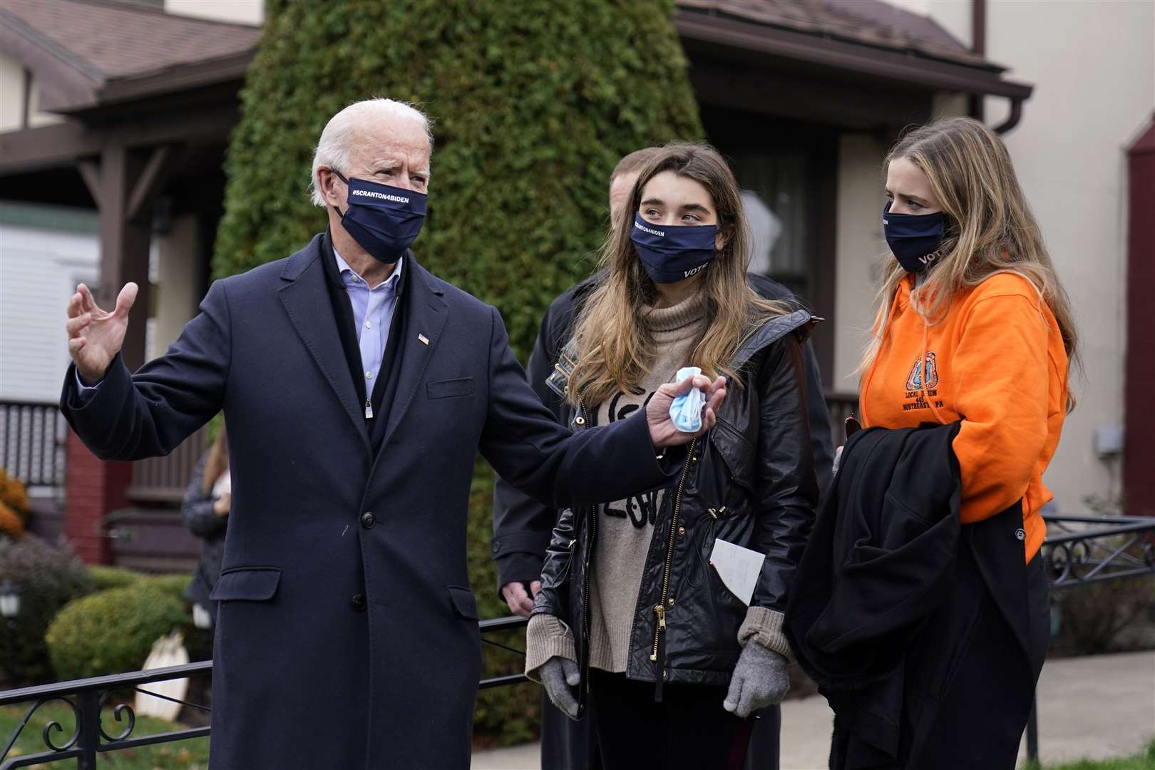 Joe Biden visits his childhood home in Scranton, Pennsylvania (Carolyn Kaster/AP)