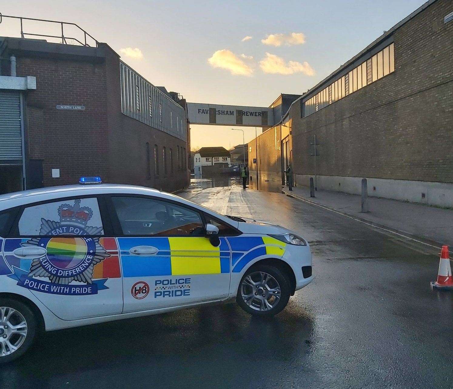 Flooding in Faversham. Picture: @KentPoliceSwale