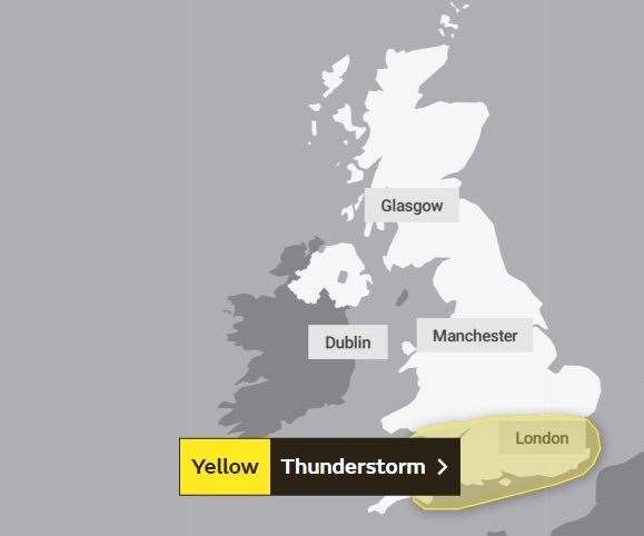 Thunderstorms heading our way. Met Office