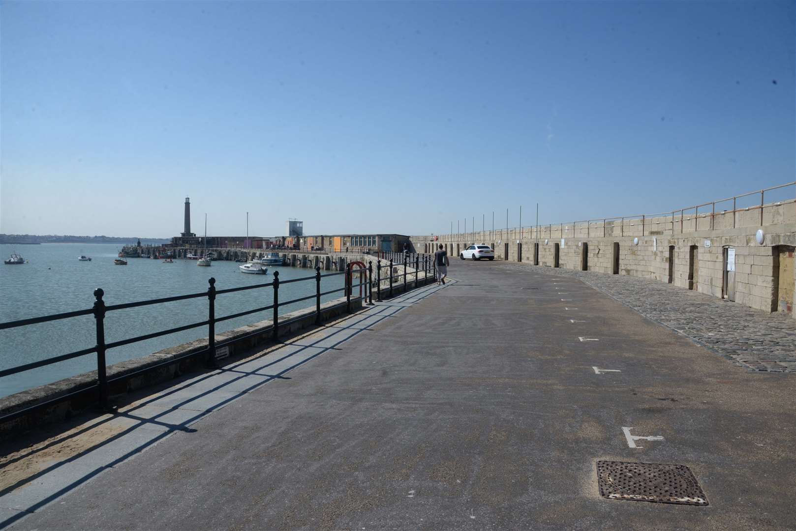 Crews could be seen searching for the junior doctor near Margate Harbour. Picture: Chris Davey